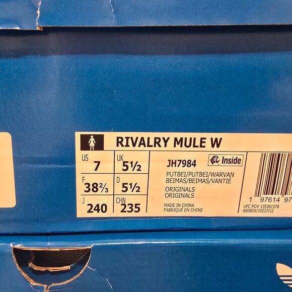 Adidas Originals Rivalry Platform Gray Mule Shoes Nubuck Leather Size 7 JH7984 - Picture 9 of 12